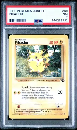 1999 Pokemon Jungle Pikachu #60 PSA 7 NEAR MINT - Image 1