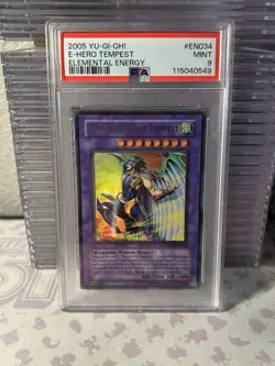 2005 Yu-Gi-Oh! Elemental Hero Tempest - EEN-EN034 - Ultra Rare - Unlimited PSA 9 - Image 1
