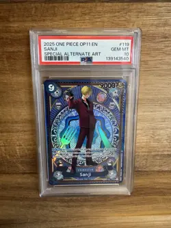 PSA 10 2025 One Piece OP11 English Special Alternate Art #119 Sanji - Image 1