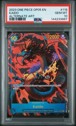 2023 One Piece OP05 EN Kaido Alternate Art #118 PSA 10 GEM MINT - Image 1