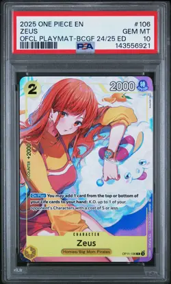 2025 ONE PIECE PROMOS #106 ZEUS PSA 10 - Image 1