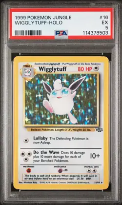 1999 POKEMON JUNGLE #16 WIGGLYTUFF-HOLO PSA 5 - Image 1