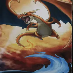 Board Game Pokemon Mega Charizard Playmat Games Mousepad Play Mat Cinder 35x15in - Image 4