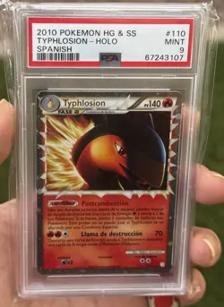 2010 Pokemon HeartGold & SoulSilver Typhlosion Prime PSA 9 Spanish #110 Holo SR - Image 1