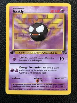 Pokemon TCG Gastly Fossil, 1st Edition Uncommon Card 33/62 NM - Image 1