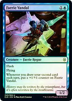 Faerie Vandal FOIL Throne of Eldraine NM Blue Uncommon MAGIC MTG CARD ABUGames - Image 1