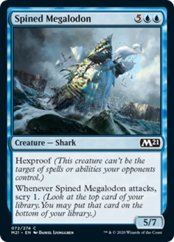 Spined Megalodon FOIL Core Set 2021 / M21 NM Blue Common MAGIC MTG CARD ABUGames - Image 1