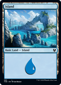 Island (280) FOIL Theros Beyond Death NM Basic Land MAGIC MTG CARD ABUGames - Image 1