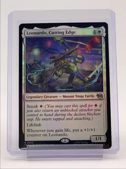 LEONARDO, CUTTING EDGE 2026 MAGIC TMNT UNIVERSES RARE FOIL #0015 Q5531 - Image 1