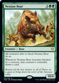 Nessian Boar FOIL Theros Beyond Death NM Green Rare MAGIC MTG CARD ABUGames - Image 1