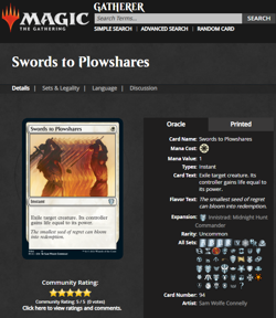 2021 MTG Magic the Gathering Innistrad Midnight Hunt #94 Swords to Plowshares - Image 3