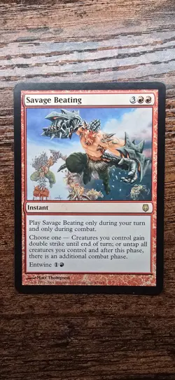 Wizards of the Coast Savage Beating Darksteel Rare Instant Red Regular English … - Image 1