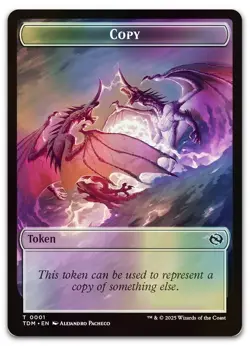 Copy // Monk Double-Sided Token #1 // 3 (Foil) LP Tarkir Dragonstorm Magic MTG - Image 1