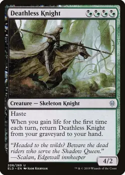 Deathless Knight FOIL Throne of Eldraine NM Black Green Uncommon CARD ABUGames - Image 1