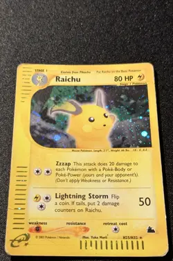 Pokemon SKYRIDGE - #H25/H32 Raichu - Holo - ENG - Damaged - Image 4