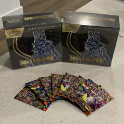 Pokemon TCG Mega Evolution Elite Trainer Box Lot of 2 Lucario + 8 Booster Packs - Image 2