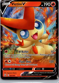 Victini V 021/163 Holo V Rare Battle Styles Pokemon Holo Near Mint - Image 1