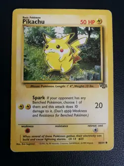 Pokemon Card Pikachu 60/64 Jungle Common WOTC - Image 1