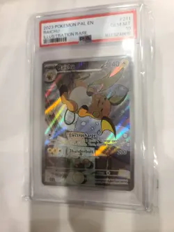 2023 Pokemon Paldea Evolved Raichu Illustration Rare #211 PSA 10 Gem Mint - Image 1