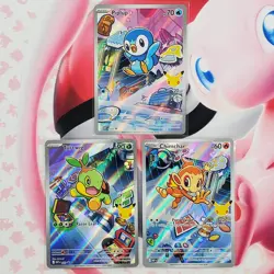 Piplup 042 + Chimchar 041 + Turtwig 040 - First Partner Pokemon Cards - #L653 - Image 1