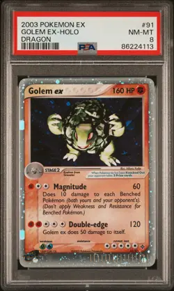 Golem Ex Holo #91 Pokemon 2003 Ex Dragon PSA 8 NM-MT - Image 2