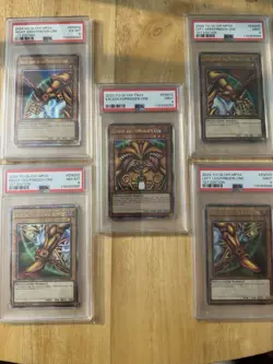PSA Graded Yugioh Complete Exodia Set Quarter Center Secret Rare 9, 8, 6 - Image 1