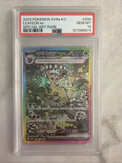 Leafeon Ex SAR 200 PSA 10 Korean SV8a Pokemon - Image 1