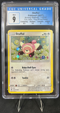 2017 POKEMON BURNING SHADOWS TOYS R US PROMO 110/147 STUFFUL COSMOS HOLO CGC 9 - Image 1
