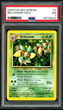 2000 Pokemon Neo Genesis Bellossom Holo Rare PSA 7 NM Vintage - Image 1