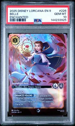2025 Disney Lorcana EN 9 Belle Enchanted #226 PSA 10 GEM MINT - Image 1