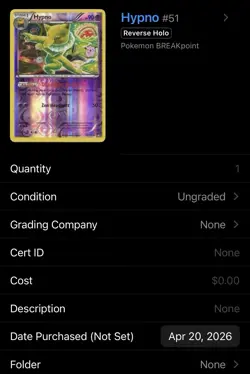 Hypno 51/122 BREAKpoint Reverse Holo Rare Stage 1 Pokemon TCG English Card - Image 3