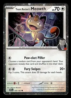 2025 Pokemon Team Rocket's Meowth 149 Destined Rivals Cosmos Holo Promo Card NM+ - Image 1