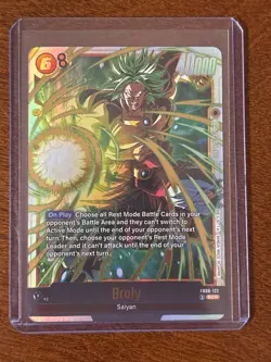 Broly FB08-122 Secret Rare Saiyan's Pride Dragon Ball English Card Fusion World - Image 1