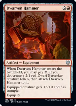 Dwarven Hammer FOIL Kaldheim NM Artifact Red Uncommon MAGIC MTG CARD ABUGames - Image 1