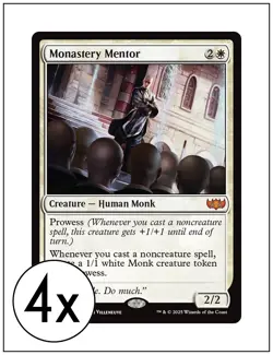 4x Monastery Mentor, Tarkir Dragonstorm Commander, Magic MTG NM - Image 1