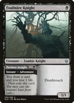 Foulmire Knight / Profane Insight FOIL Throne of Eldraine NM CARD ABUGames - Image 1