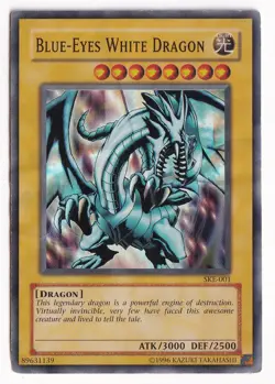Blue-Eyes White Dragon SKE-001 Starter Deck: Kaiba Evolution Damaged Yugioh Card - Image 1