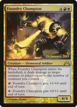 Foundry Champion FOIL NM #165 Prerelease Card MTG - Image 1