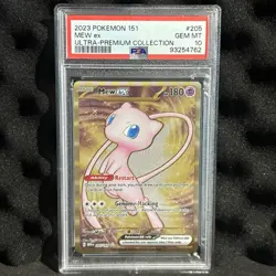 2023 POKEMON 151 ULTRA-PREMIUM COLLECTION 205/165 MEW EX Metal Promo Card PSA 10 - Image 1