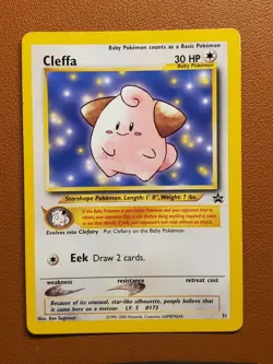 Cleffa 31 Black Star Promo Pokemon Card LP 2000 Baby Pokemon - Image 1