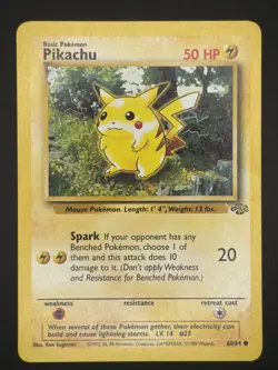 Pikachu 60/64 Jungle Set Unlimited Edition Common Pokemon Card 1999-NM/MINT - Image 1
