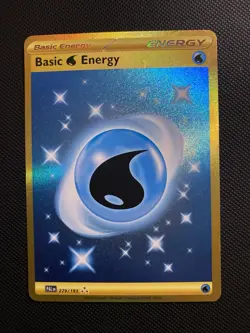 Pokemon Gold Basic Water Energy TCG Paldea Evolved Holo Hyper Rare Card 279/193 - Image 1