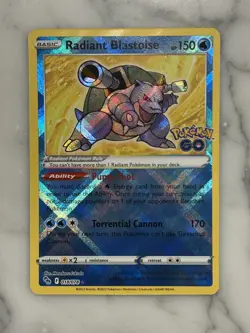 Pokemon TCG Radiant Blastoise Holo Card 018/078 Pokemon Go - Image 1