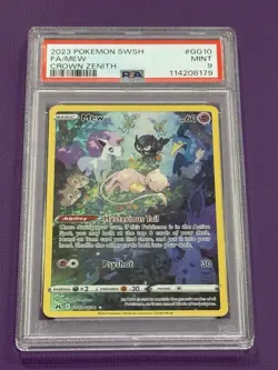 Pokemon Mew TCG Crown Zenith: Galarian Gallery Holo Rare Card GG10/GG70 PSA 9 - Image 1