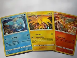 3 Card Set - Articuno 036/195 Moltres 021/172 Zapdos 048/185 Cosmos Holo Pokemon - Image 1