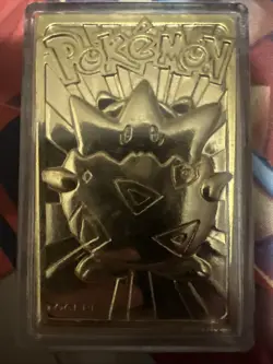 Vintage Pokemon 1999 Burger King 23K Gold Plated TOGEPI Card ONLY - VG+! - Image 1