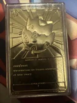 Vintage Pokemon 1999 Burger King 23K Gold Plated TOGEPI Card ONLY - VG+! - Image 3