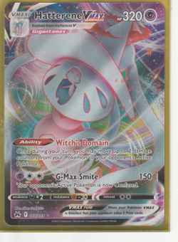 Pokemon Hatterene VMAX 066/159 Crown Zenith Ultra Rare Holo Full Art 320HP Card - Image 1
