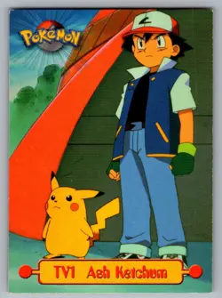 Ash Ketchum #77 Topps Trading Cards Series 1 Pokemon LP - Image 1