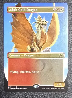 Adult Gold Dragon (Borderless) Foil R Adventures in the Forgotten Realms 297 NM - Image 1